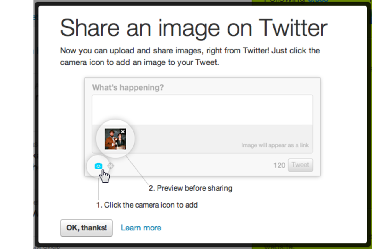 Dela bilder direkt från Twitter.com