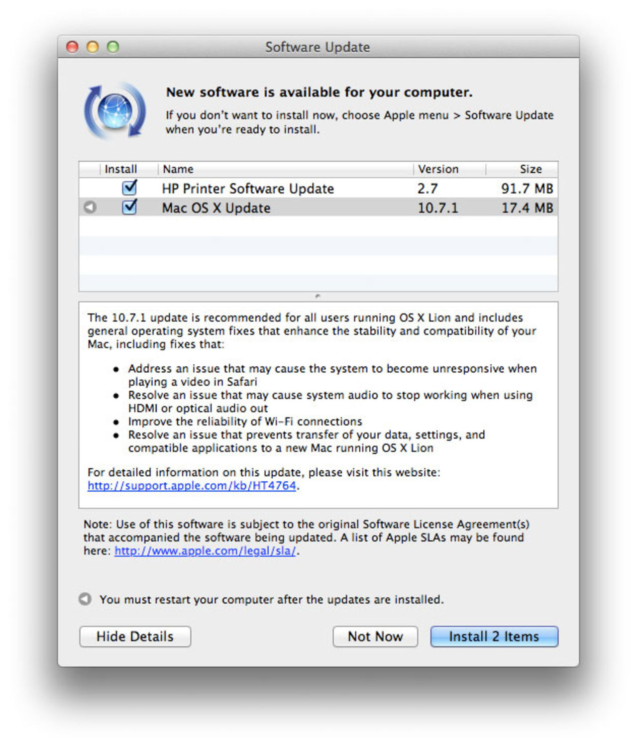 OS X Lion har fått sin första uppdatering