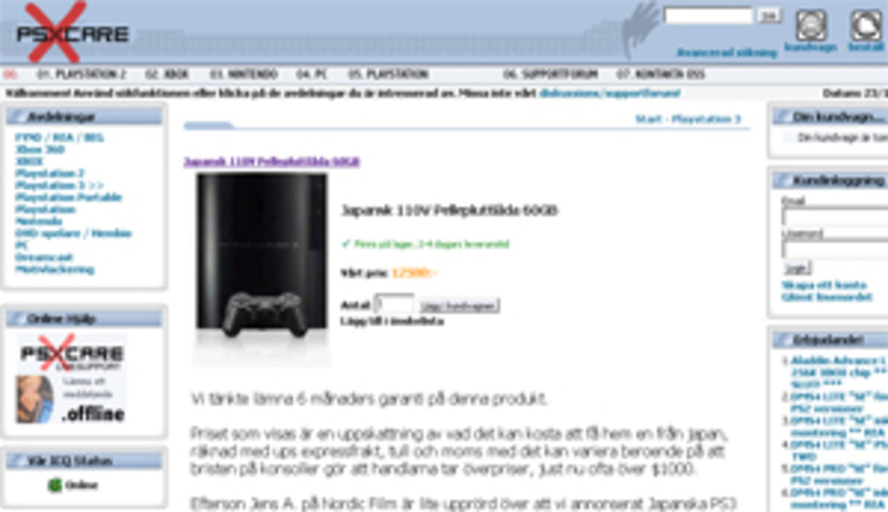 Köp en ps3 i butik i sverige. Nu!