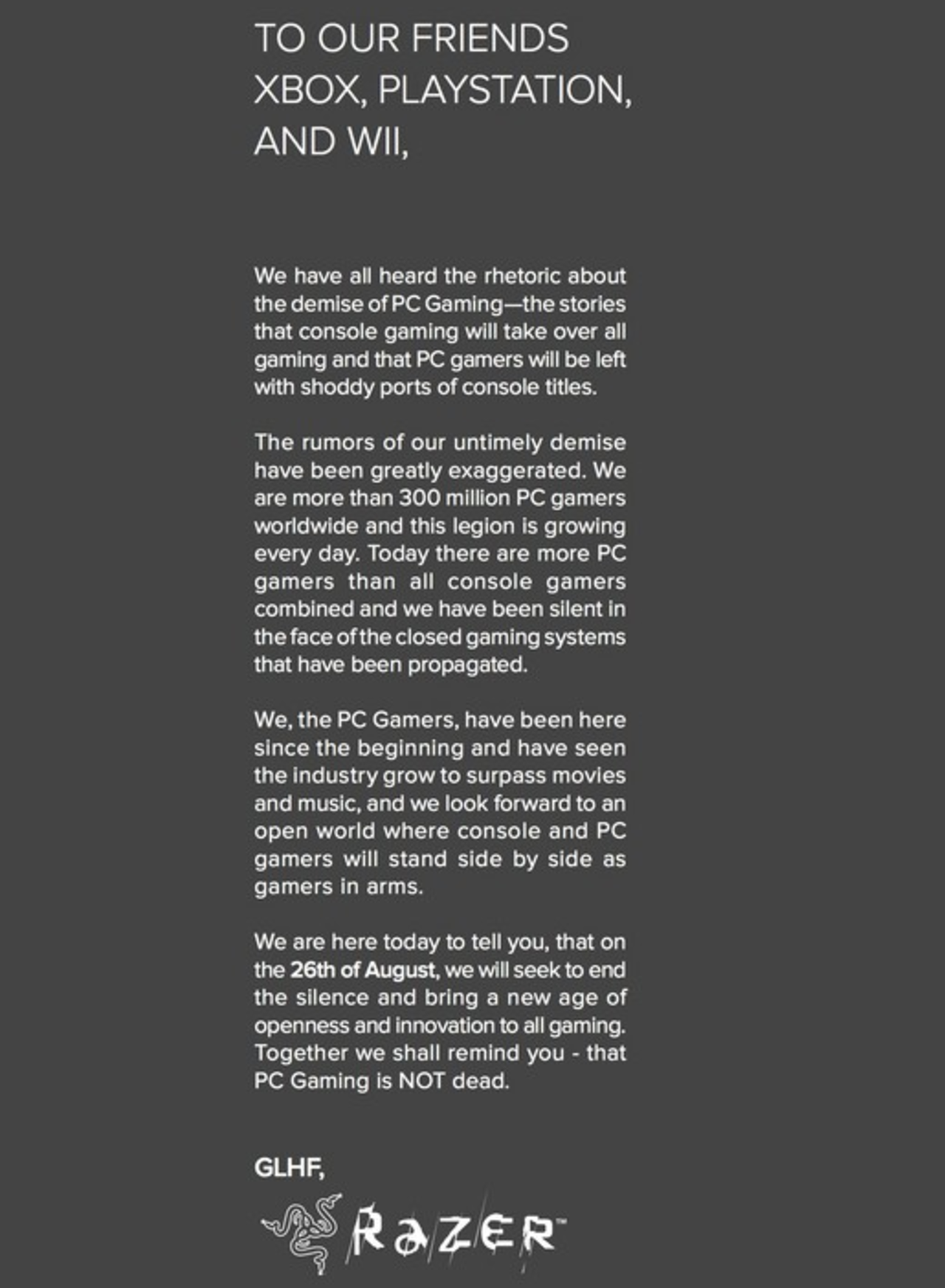 Är PC-spelandet dött?