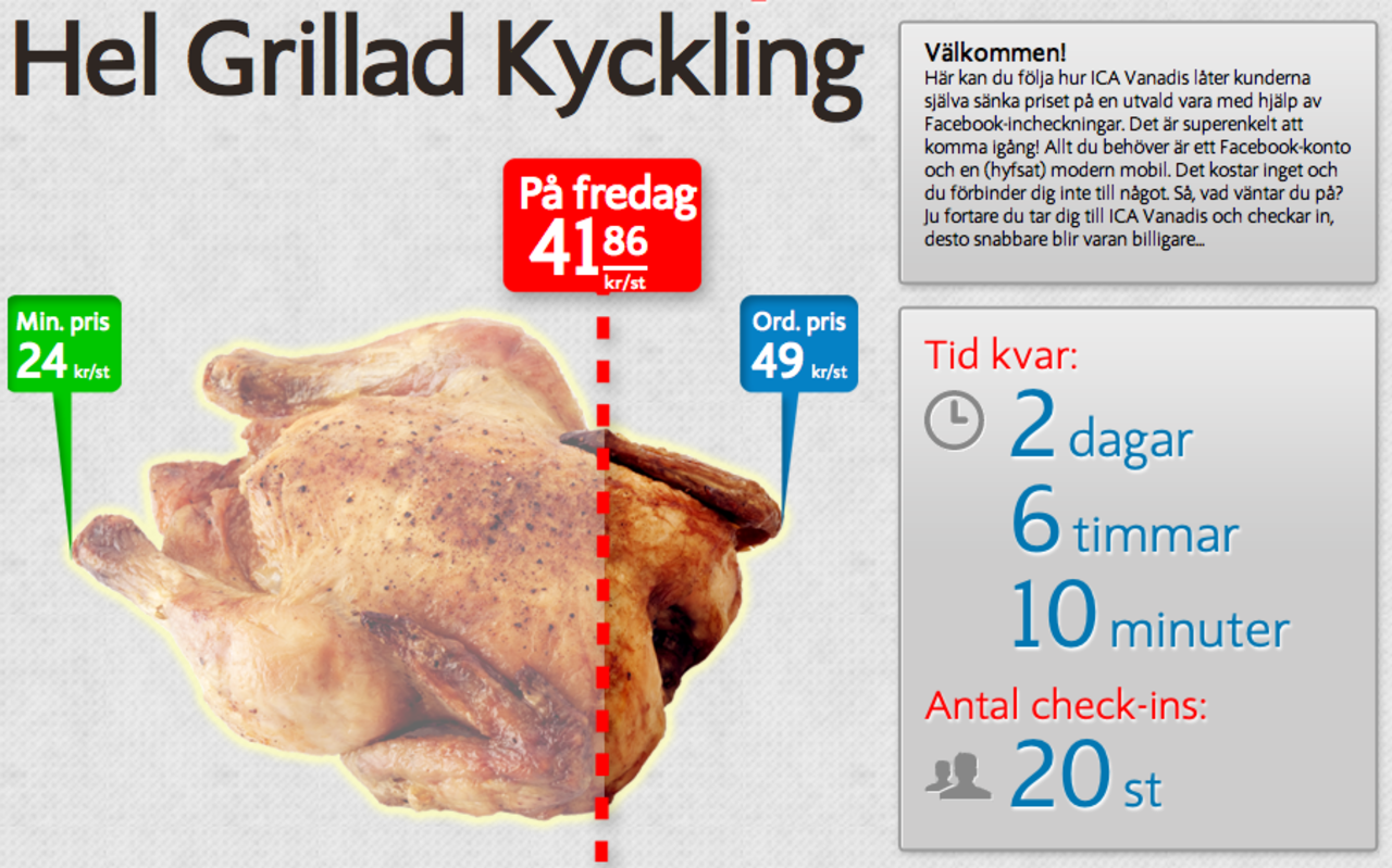 Sänk matpriset via Facebook-incheckning