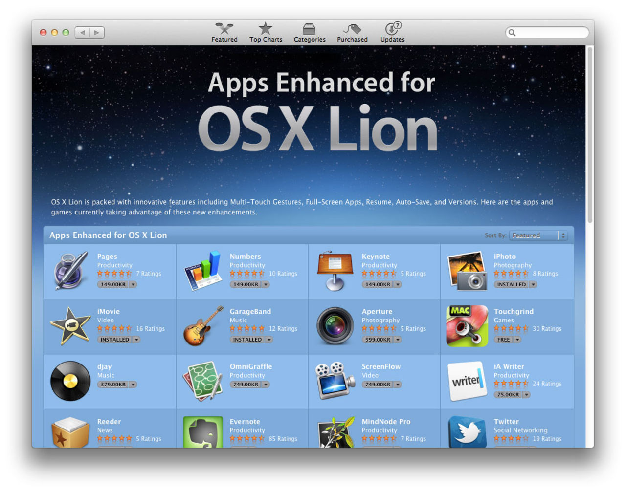 Apple lanseras särskild Lion-sektion i Mac App Store