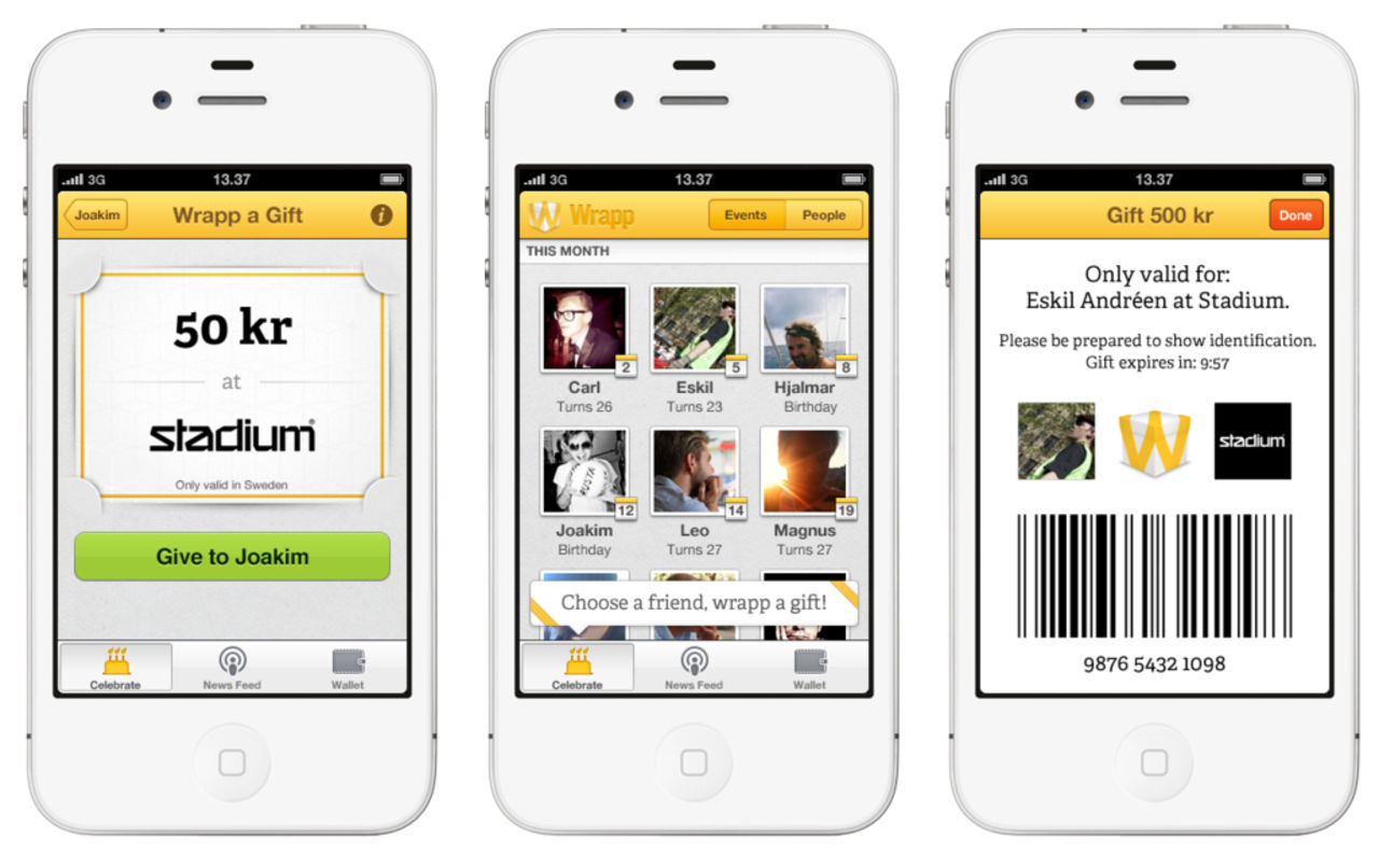 Wrapp - digitala presentkort i telefonen