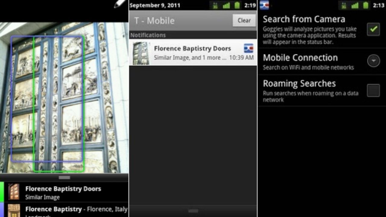 Google Goggles kopplas direkt till kameran