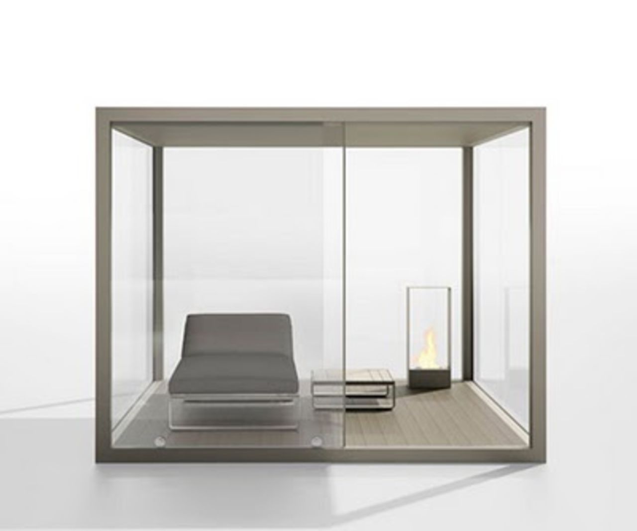 Sitta ute i en glaskub