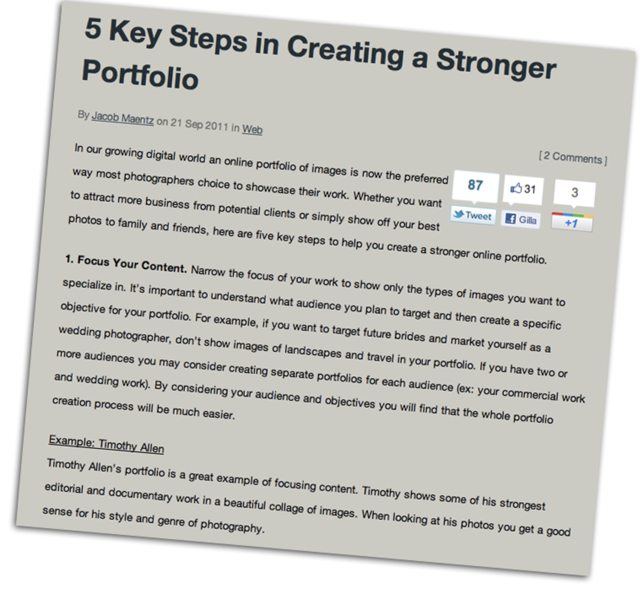 Tips till portfolion