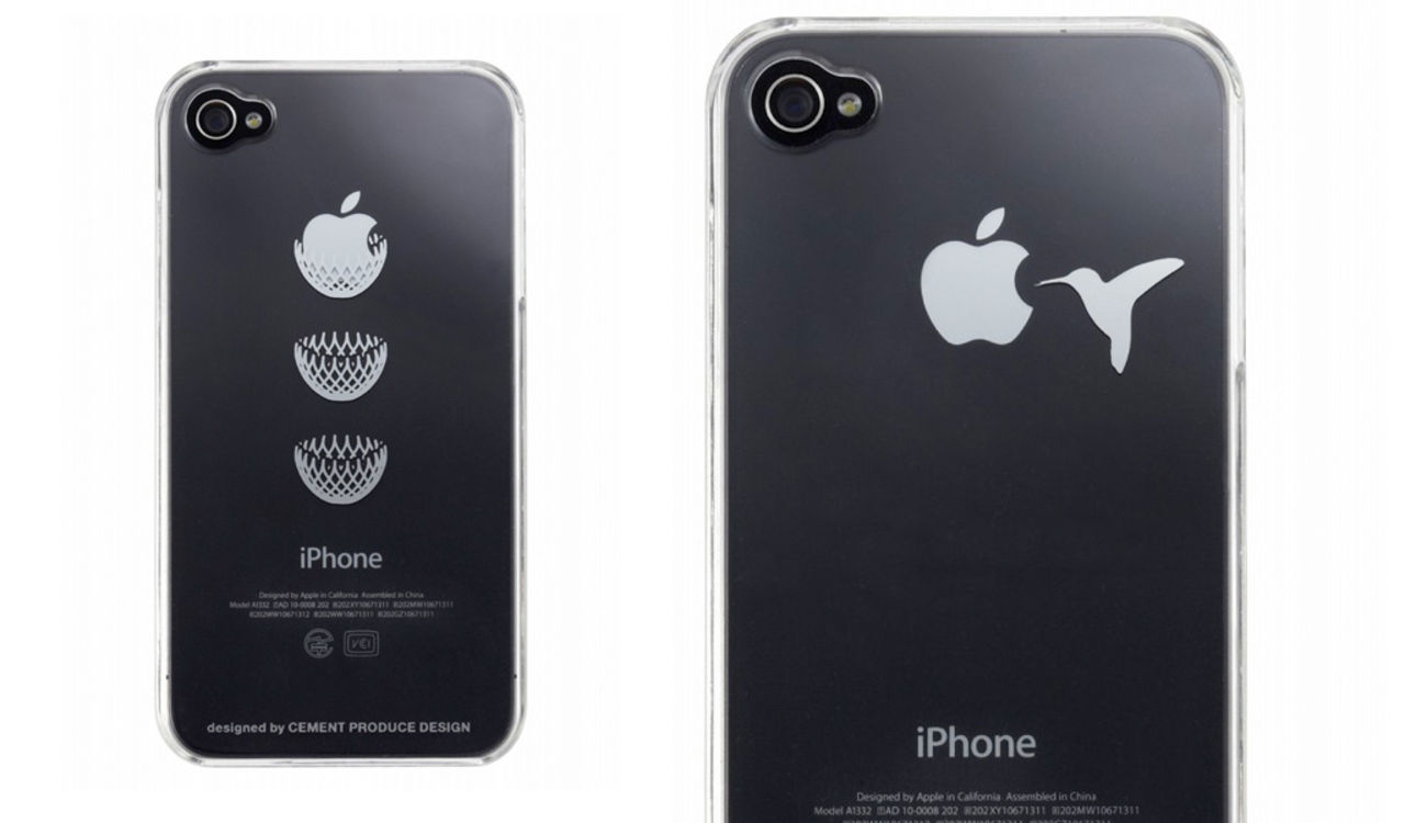 Skal som lyfter fram äpplet på iPhone 4