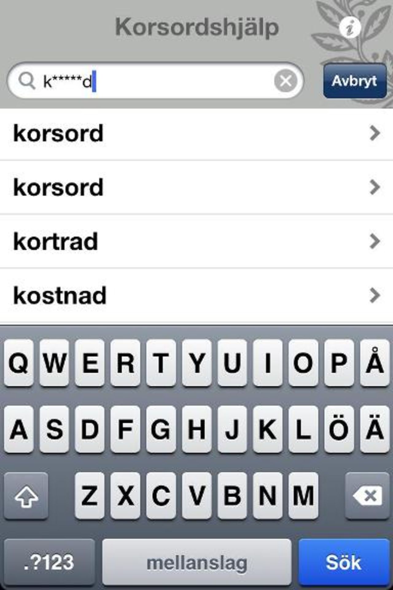 Svenska Akademins ordlista som app