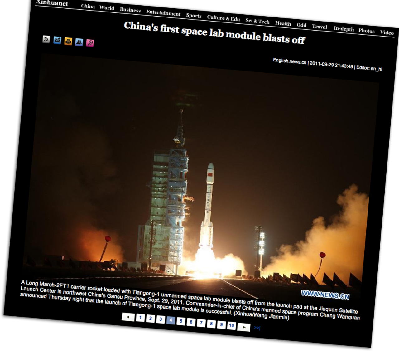 Kina skickar upp en rymdstation