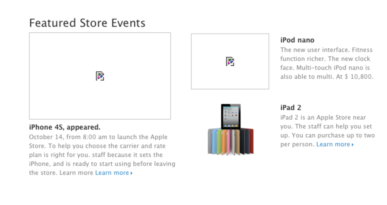 iPhone 4S dyker upp på Apple.com