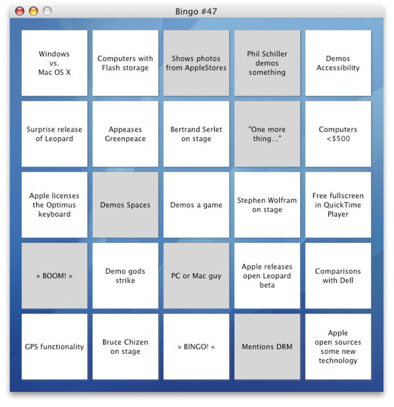 Keynote Bingo uppdaterat för WWDC '07