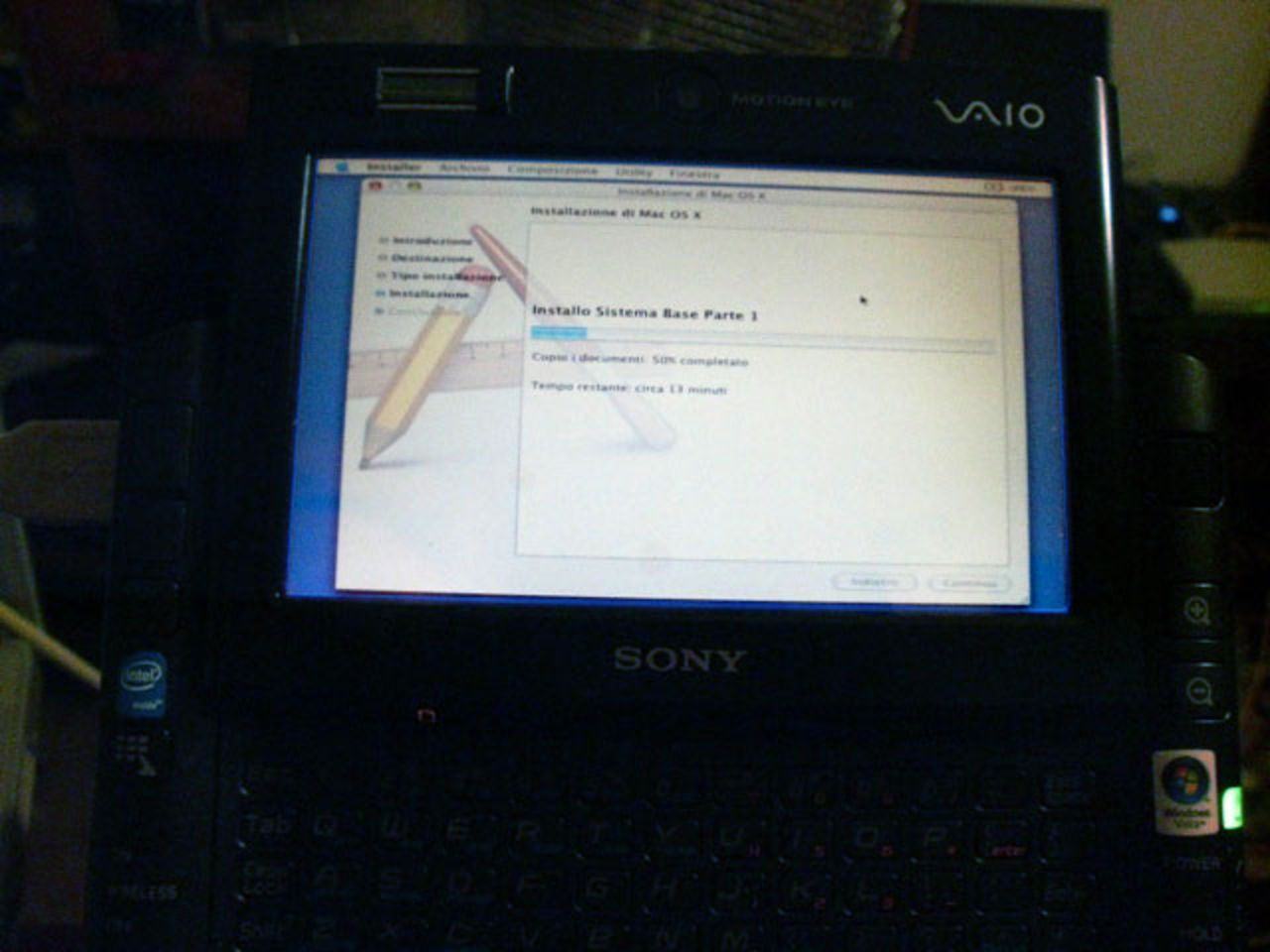 Mac OS X på Sony Vaio UX