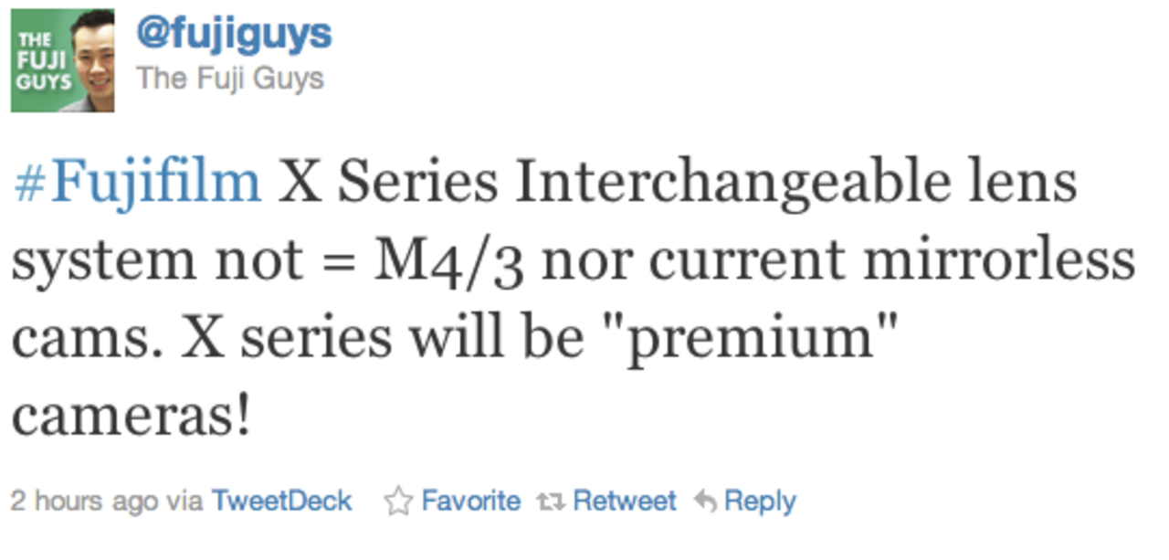 Fujifilm bekräftar systemkamera i X-serien