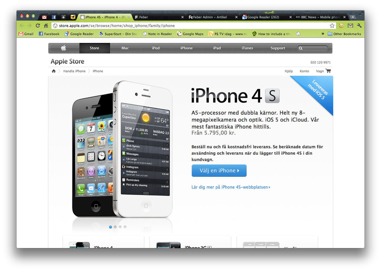 Nu går det att förhandsboka iPhone 4S i Sverige