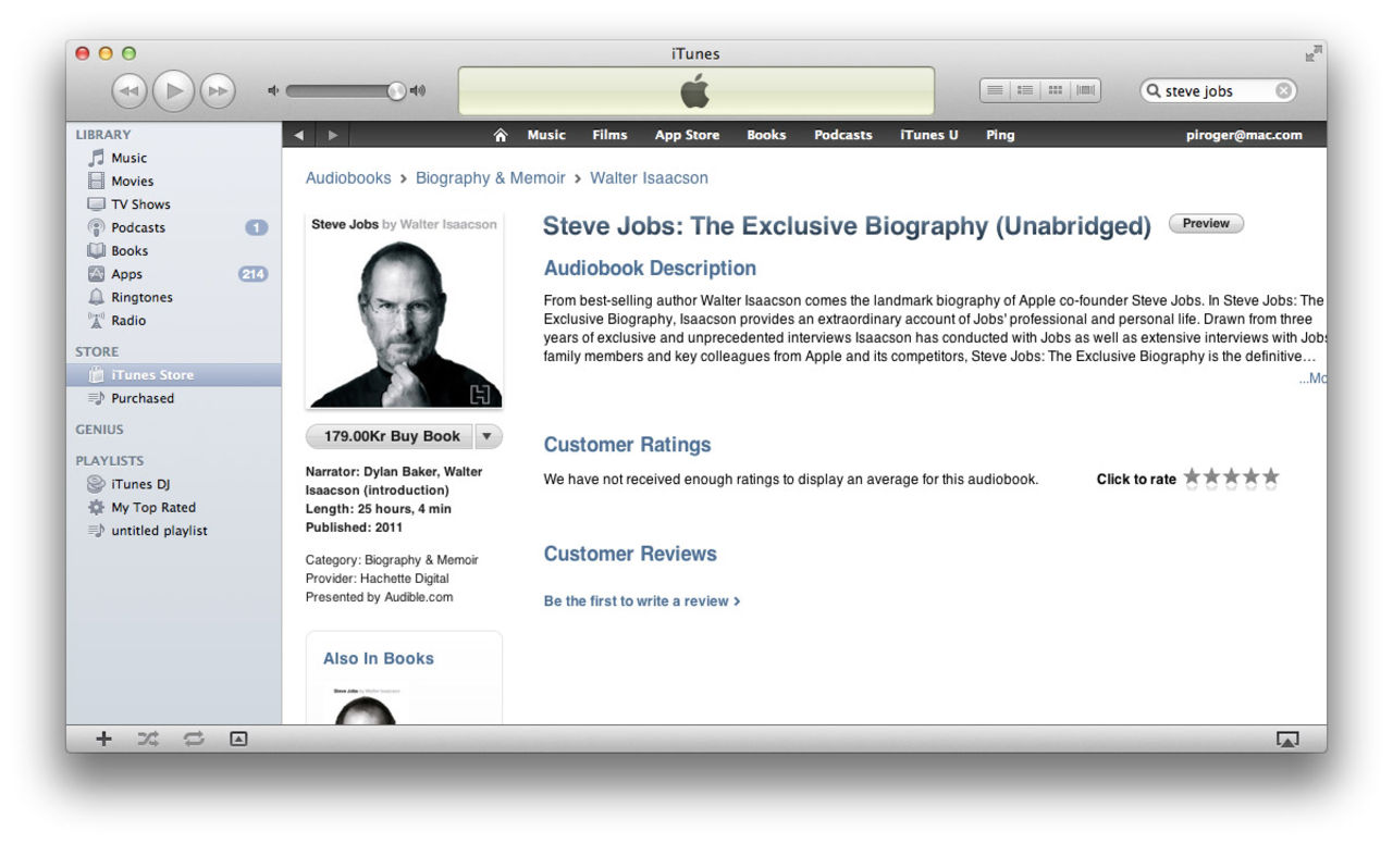 Nu kan du ladda ner boken om Steve Jobs