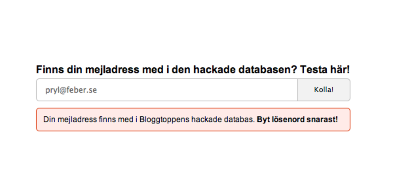 Finns din epost-adress bland de drabbade?