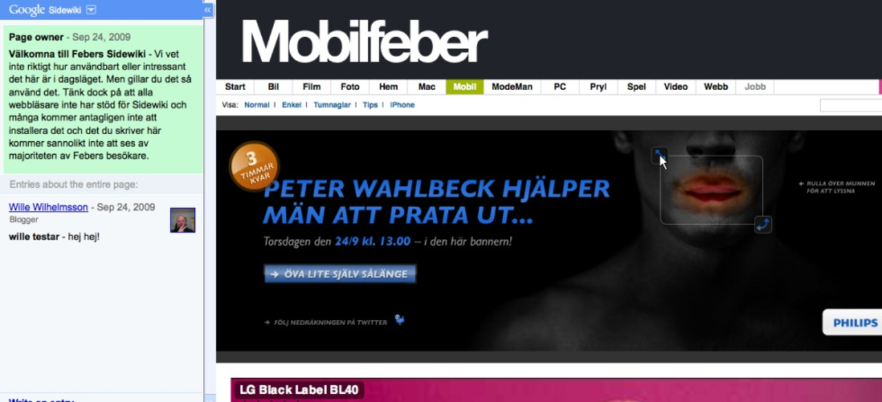 Hejdå Google Sidewiki!