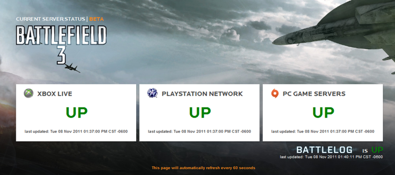 Kolla om Battlefield 3-servern är uppe