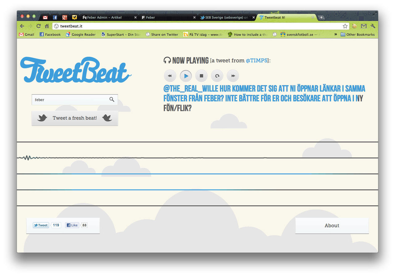 Sätt musik till Twitter med TweetBeat