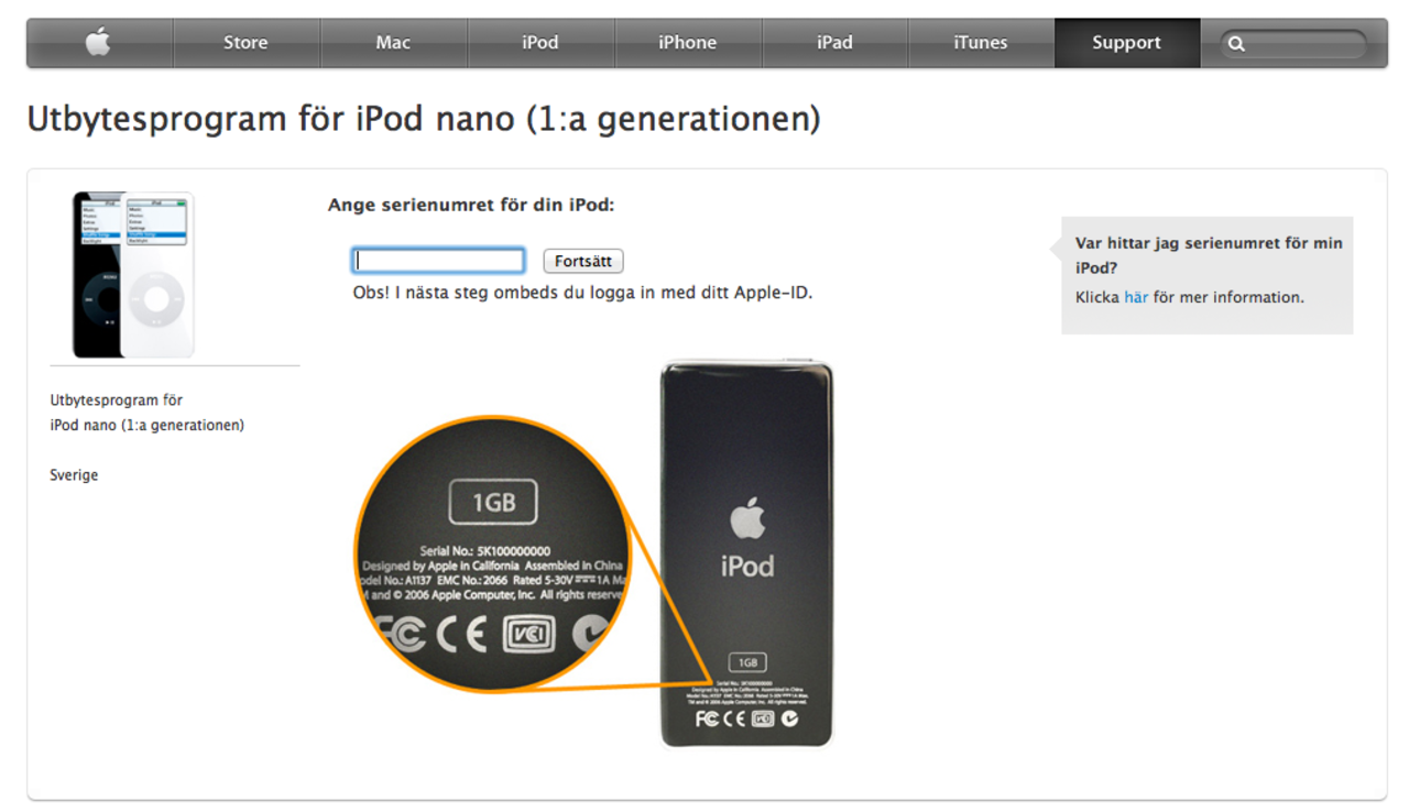 Apple vill att du byter din gamla iPod nano mot en ny