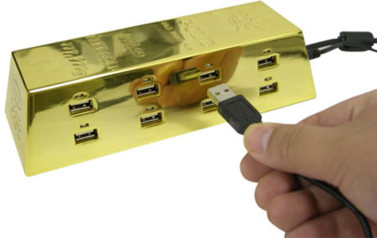 Bling, bling - USB-hub goes gold