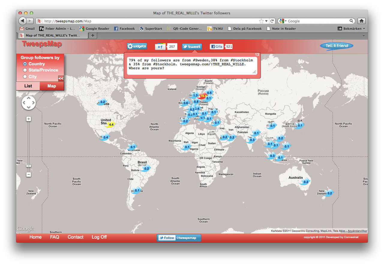 TweepsMap vet var dina följare bor