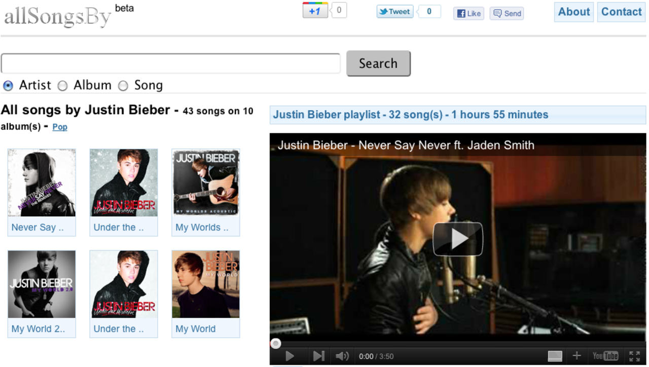 Hitta musik och video från din favoritartist på ett och samma ställe