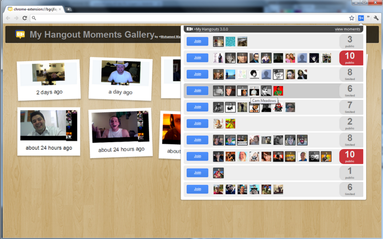 Kolla in vilka som hänger på Google+ hangout