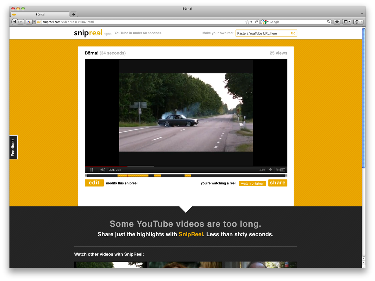 Få ut höjdpunkterna ur ett YouTube-klipp med Snipreel