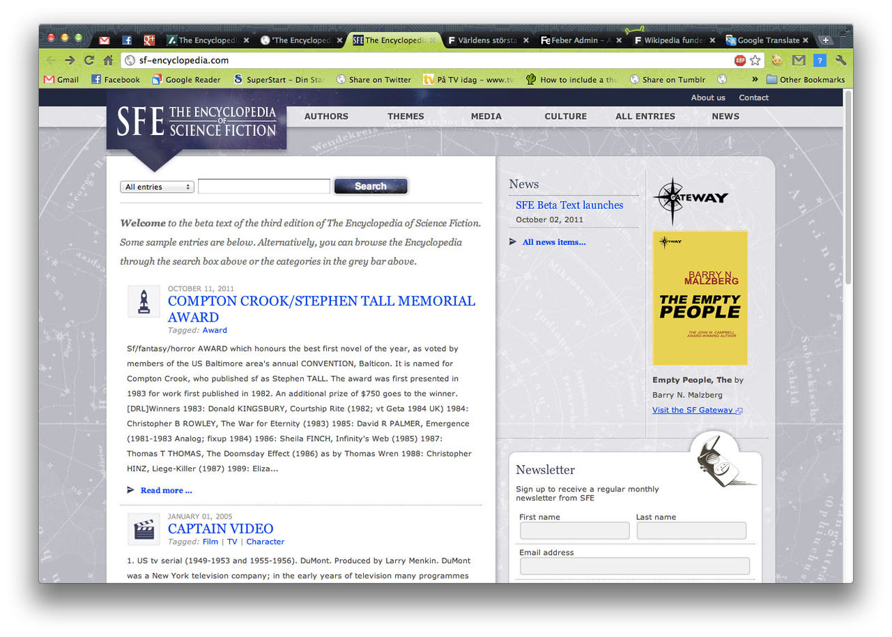 Encyclopedia of Science Fiction släpps på nätet