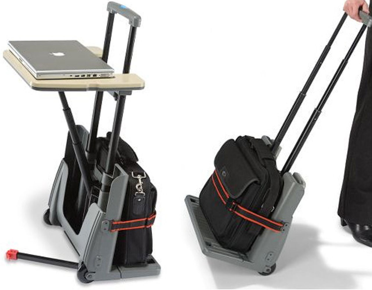 Bagagekärra med inbyggt datorbord