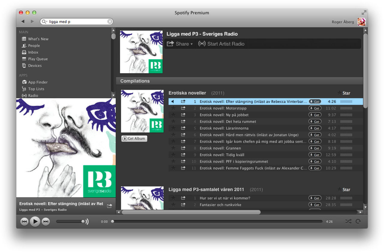 Sveriges Radios program hittar in i Spotify och Wimp