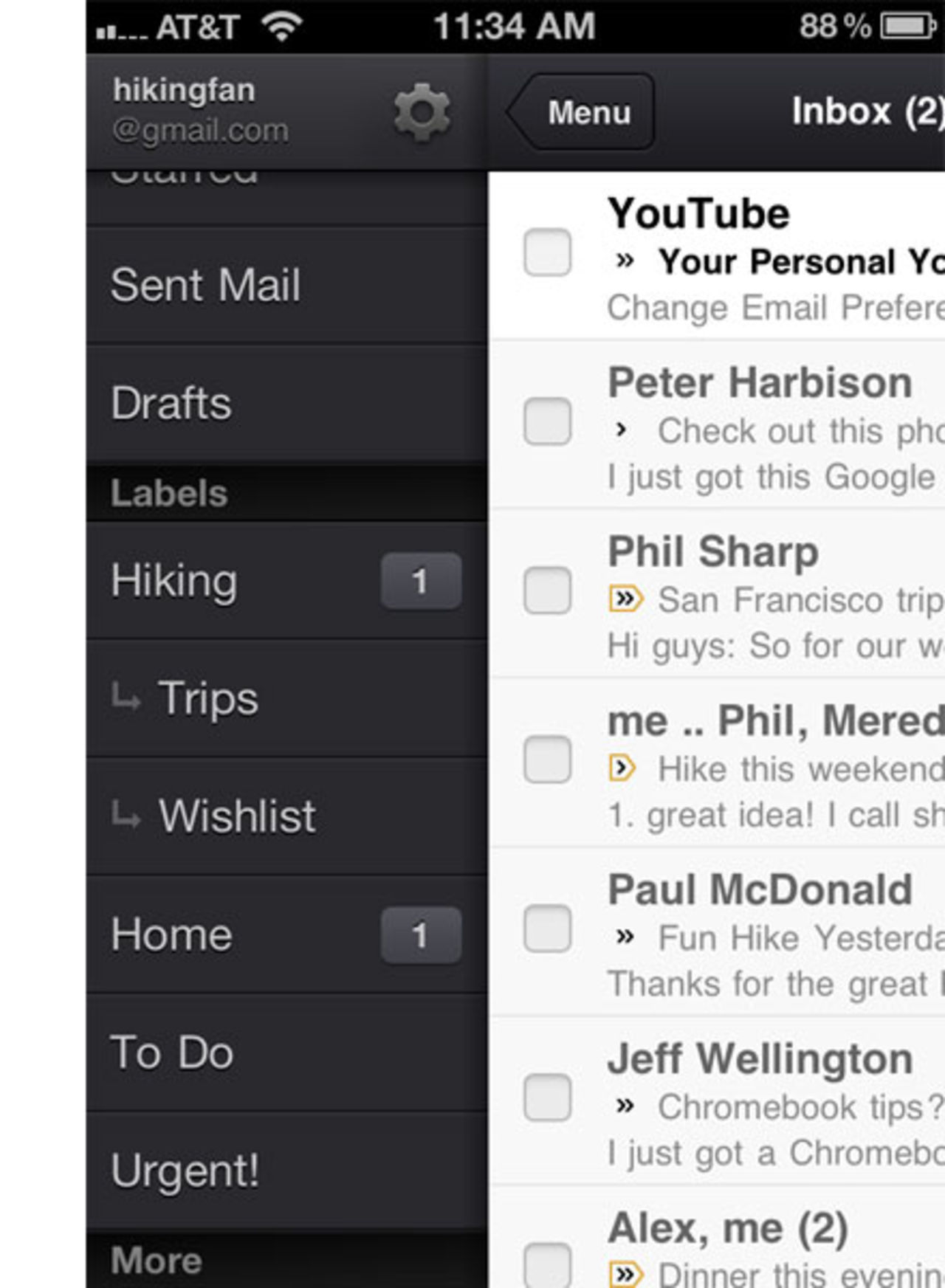 Gmail-appen för iOS uppdaterad