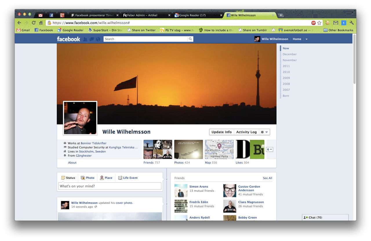 Facebook aktiverar Timeline för alla