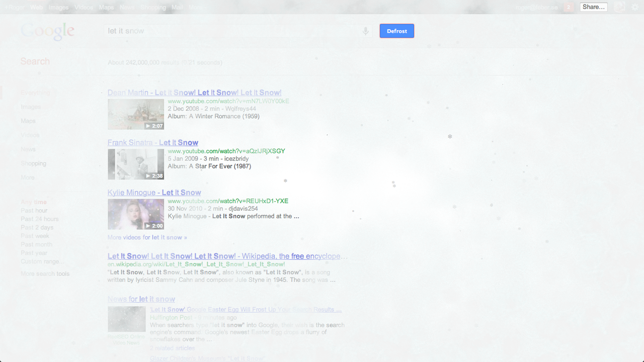Låt det snöa hos Google