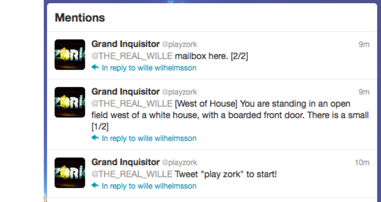 Spela Zork på Twitter