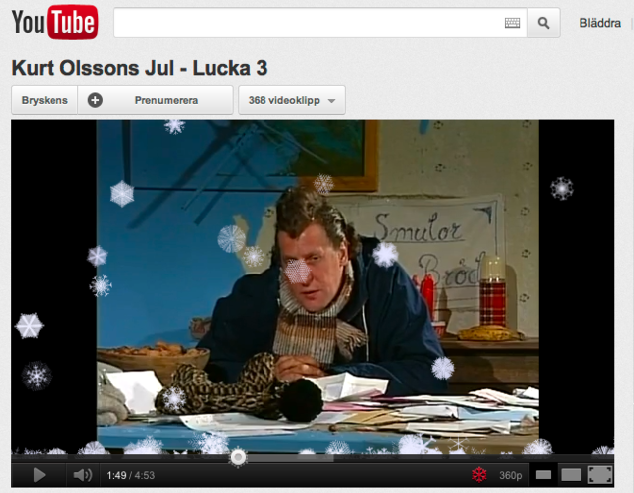 Det snöar på YouTube