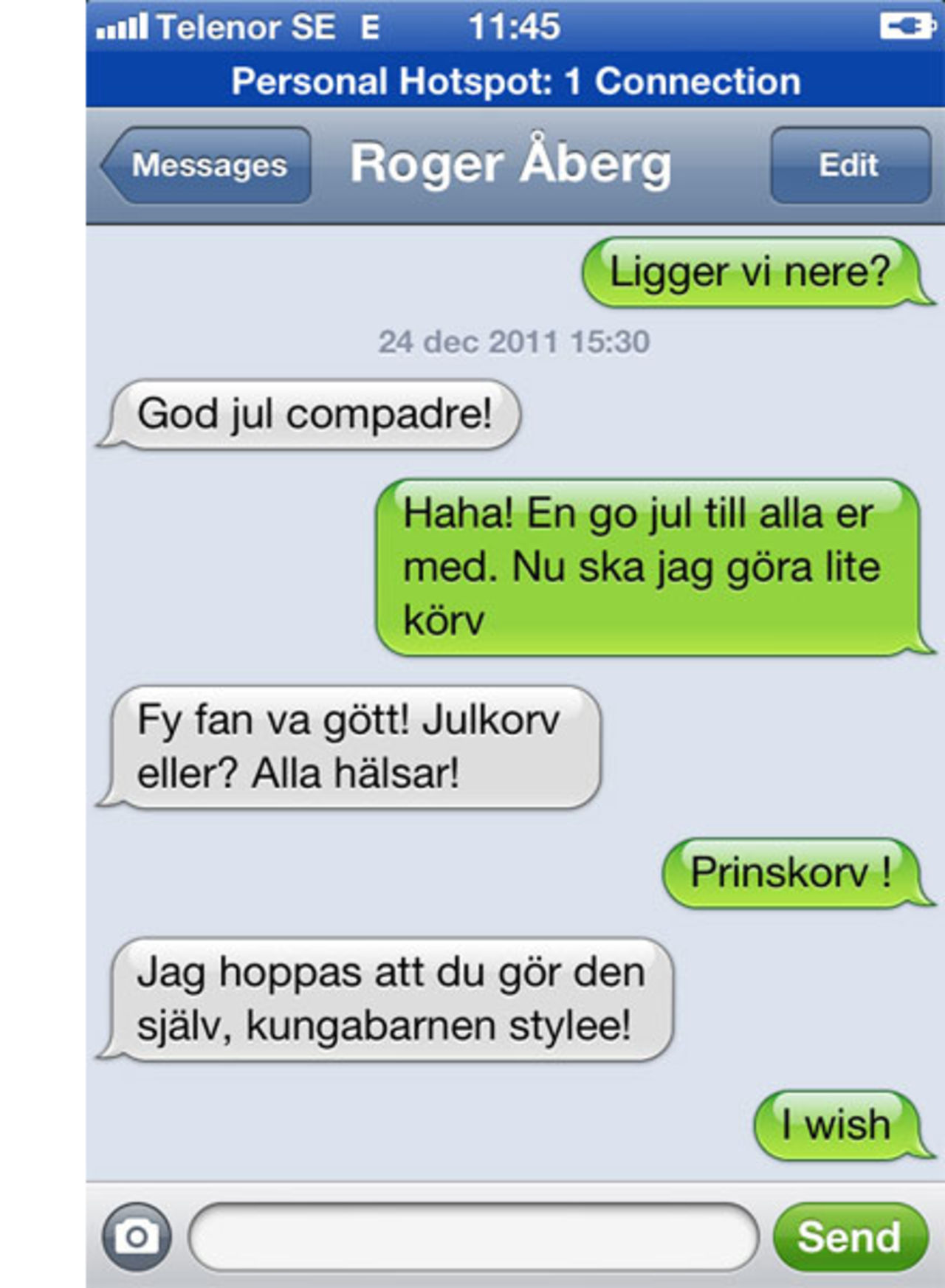 Mycket SMS på julafton men inget rekord