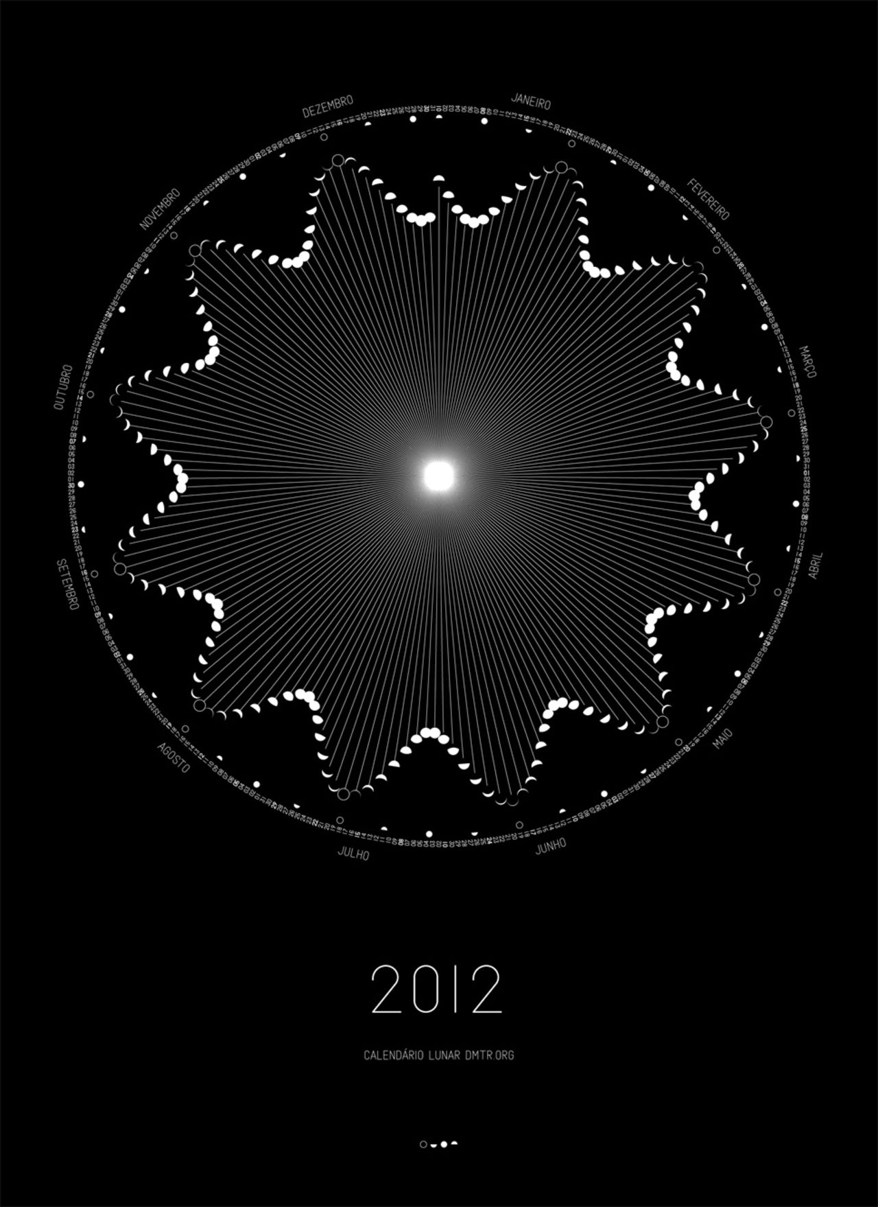 Snygg månkalender för väggen