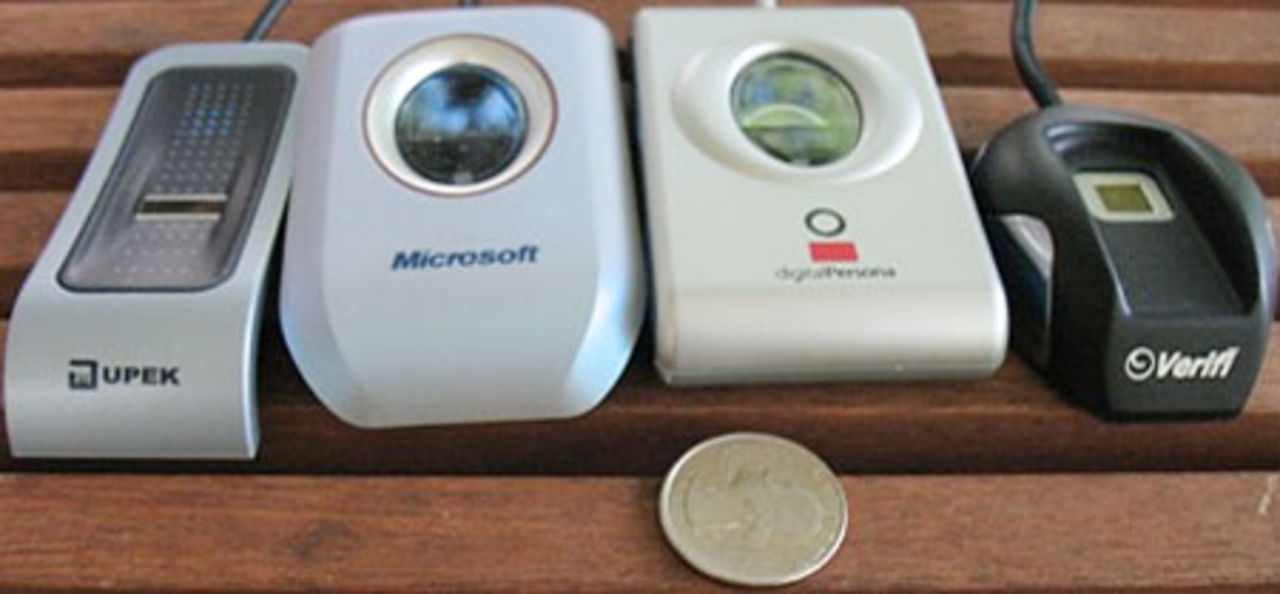 Fyra fingeravtryckläsare i test