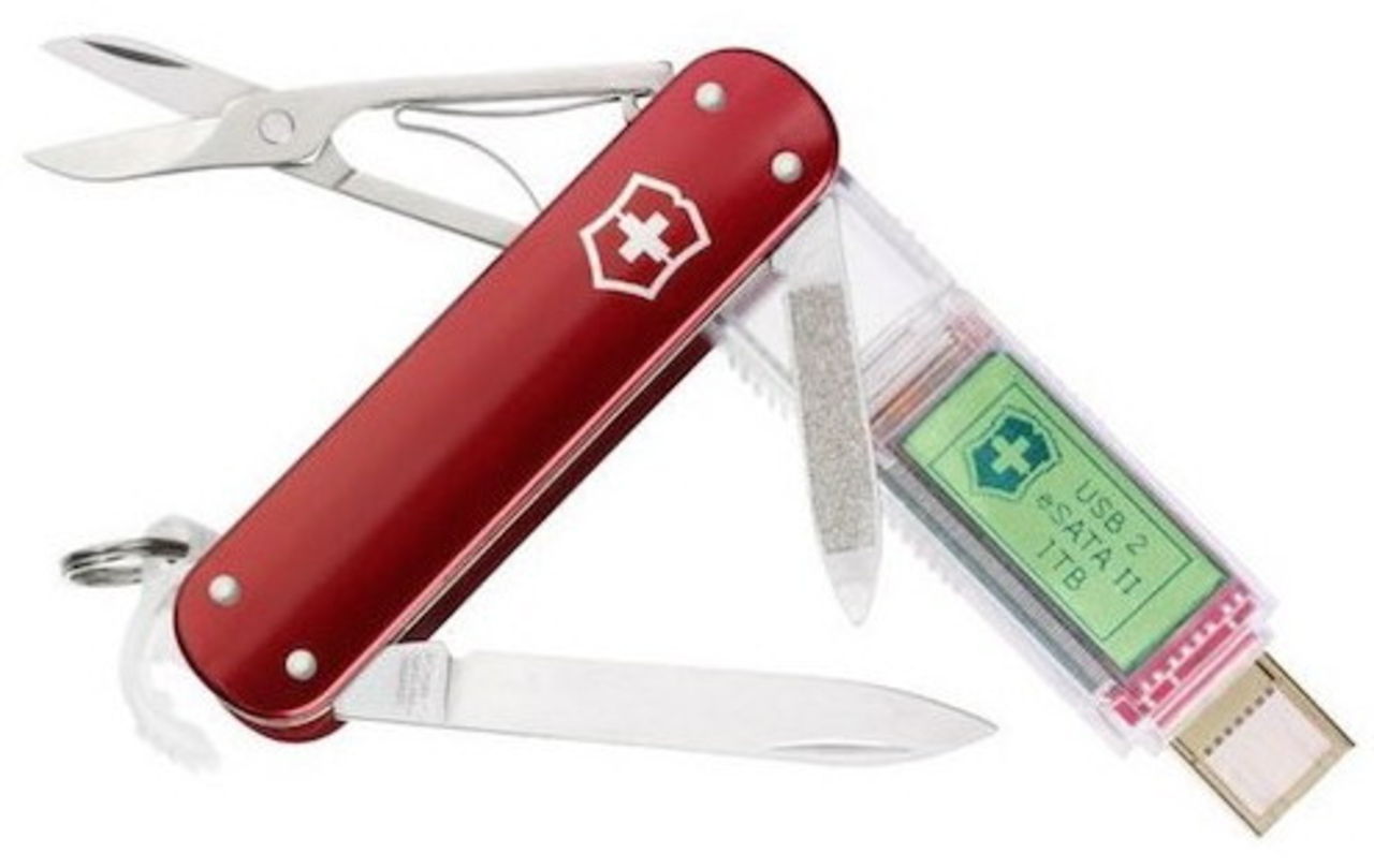 Victorinox Swiss Army utrustar fällkniv med USB-sticka