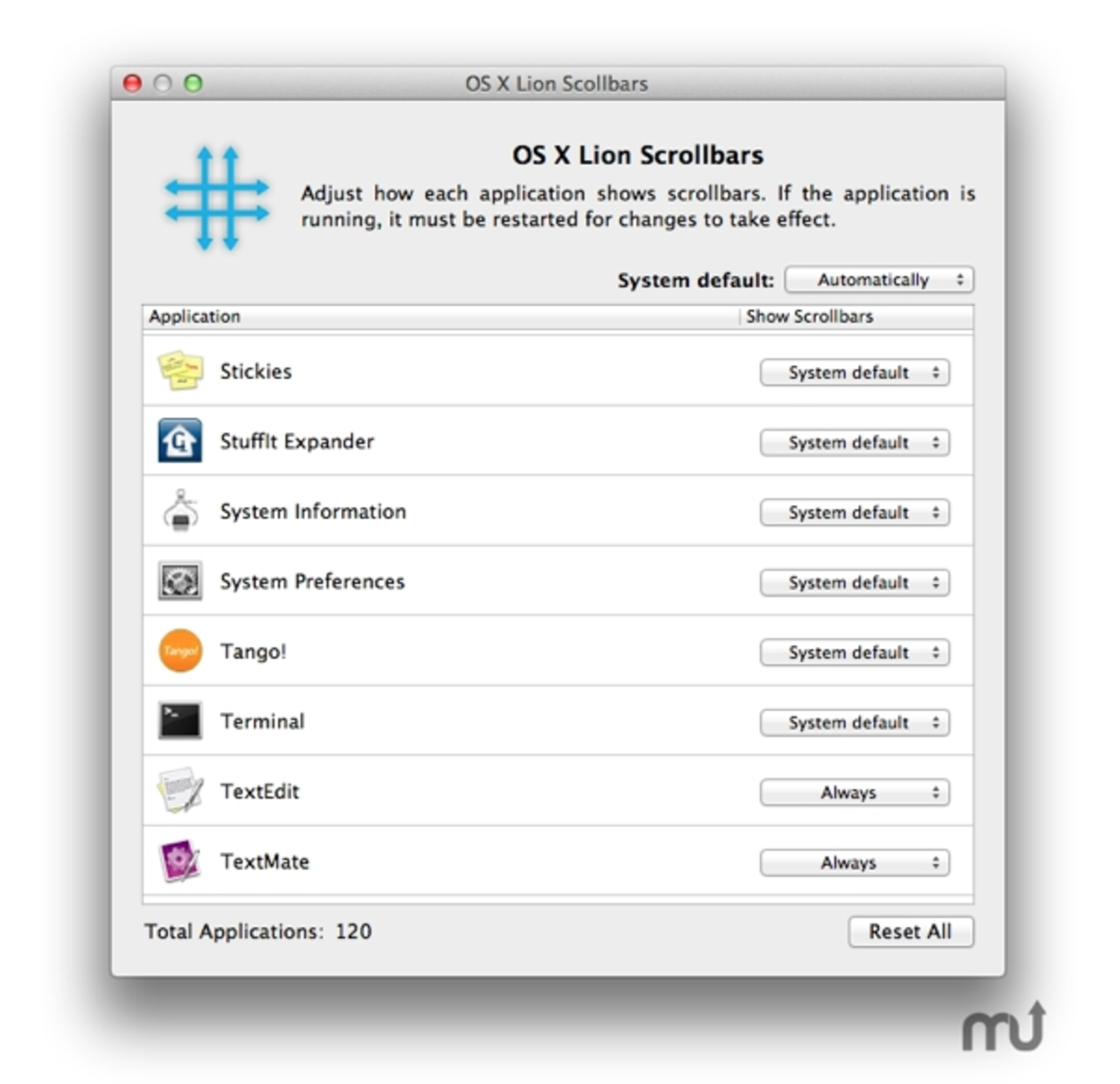 Bestäm hur scrollen ska se ut i OS X Lion