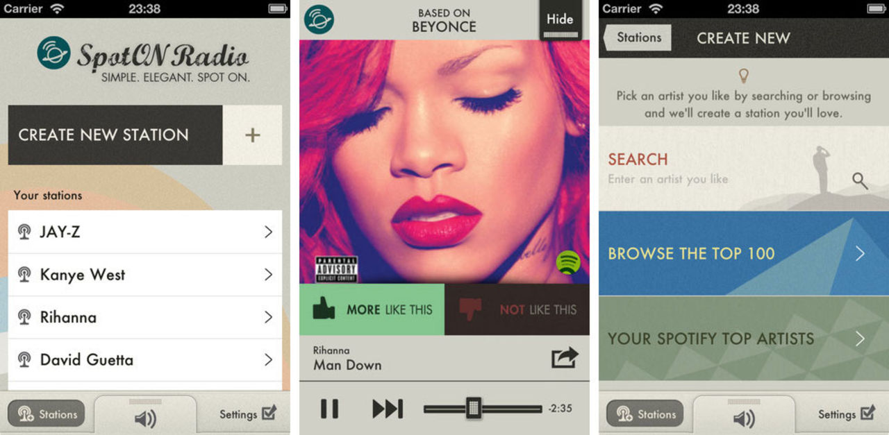 SpotOn Radio skapar Spotify-radio i iPhone