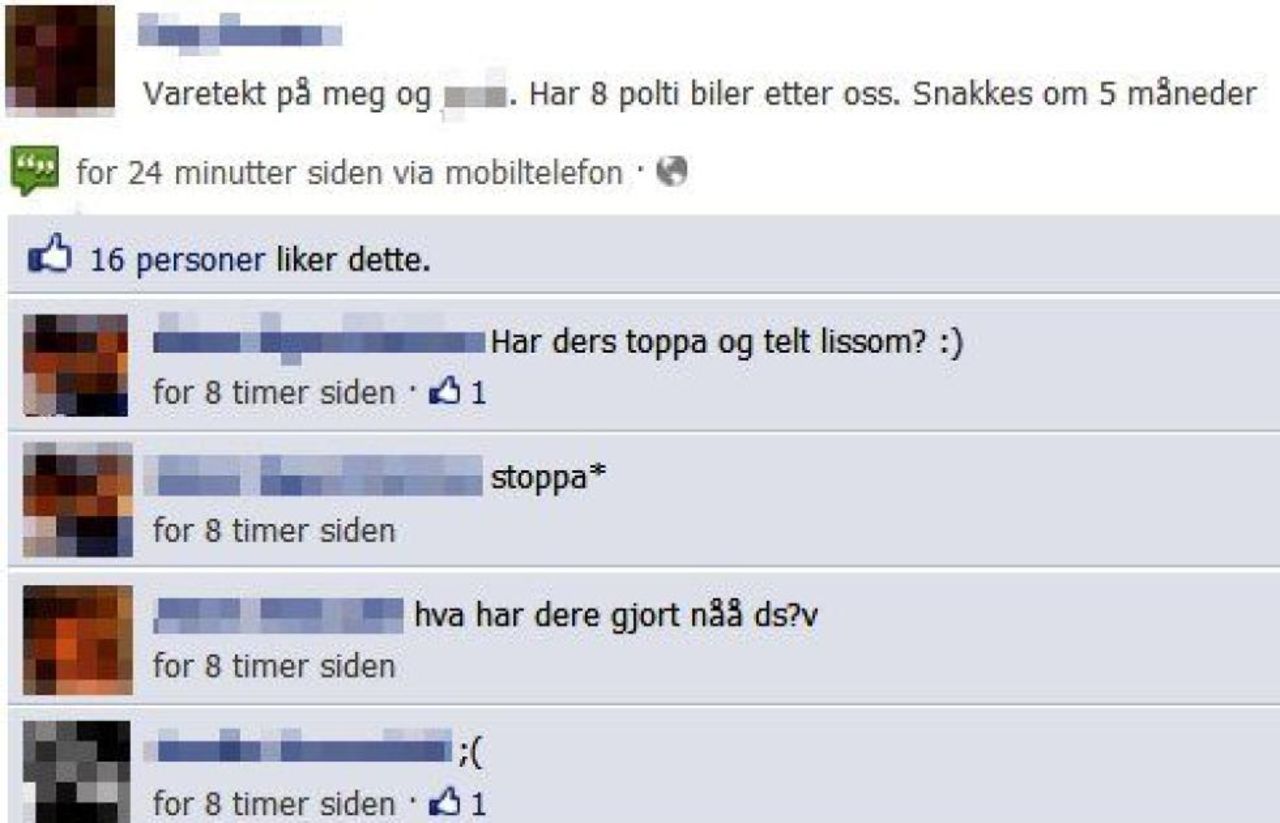 I biljakt med polisen, måste uppdatera Facebook-statusen