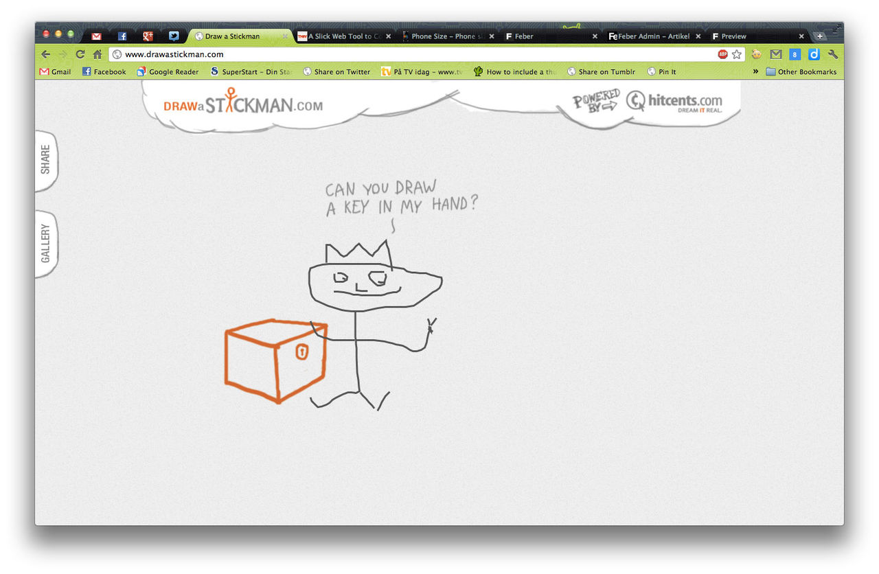 Ritspel med en streckgubbe