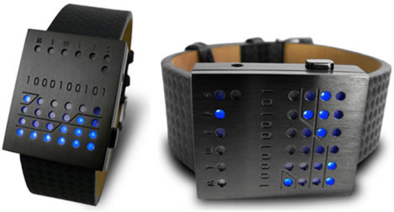 1000100101 Black - snygg lysdiodsklocka