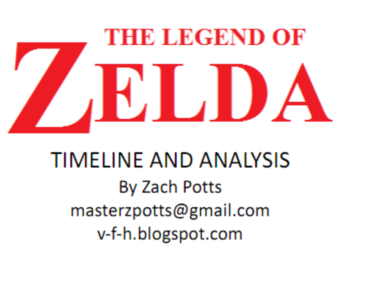 56-sidig uppsats om tidslinjen i Zelda