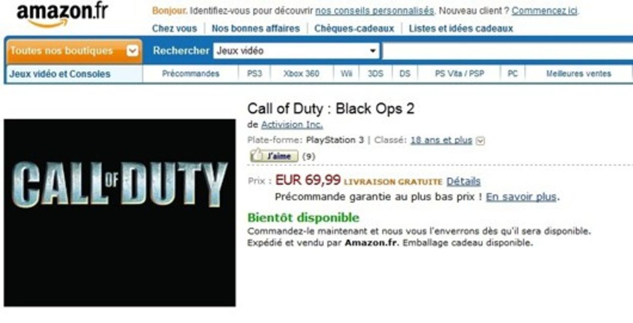 Återförsäljare listar Black Ops 2