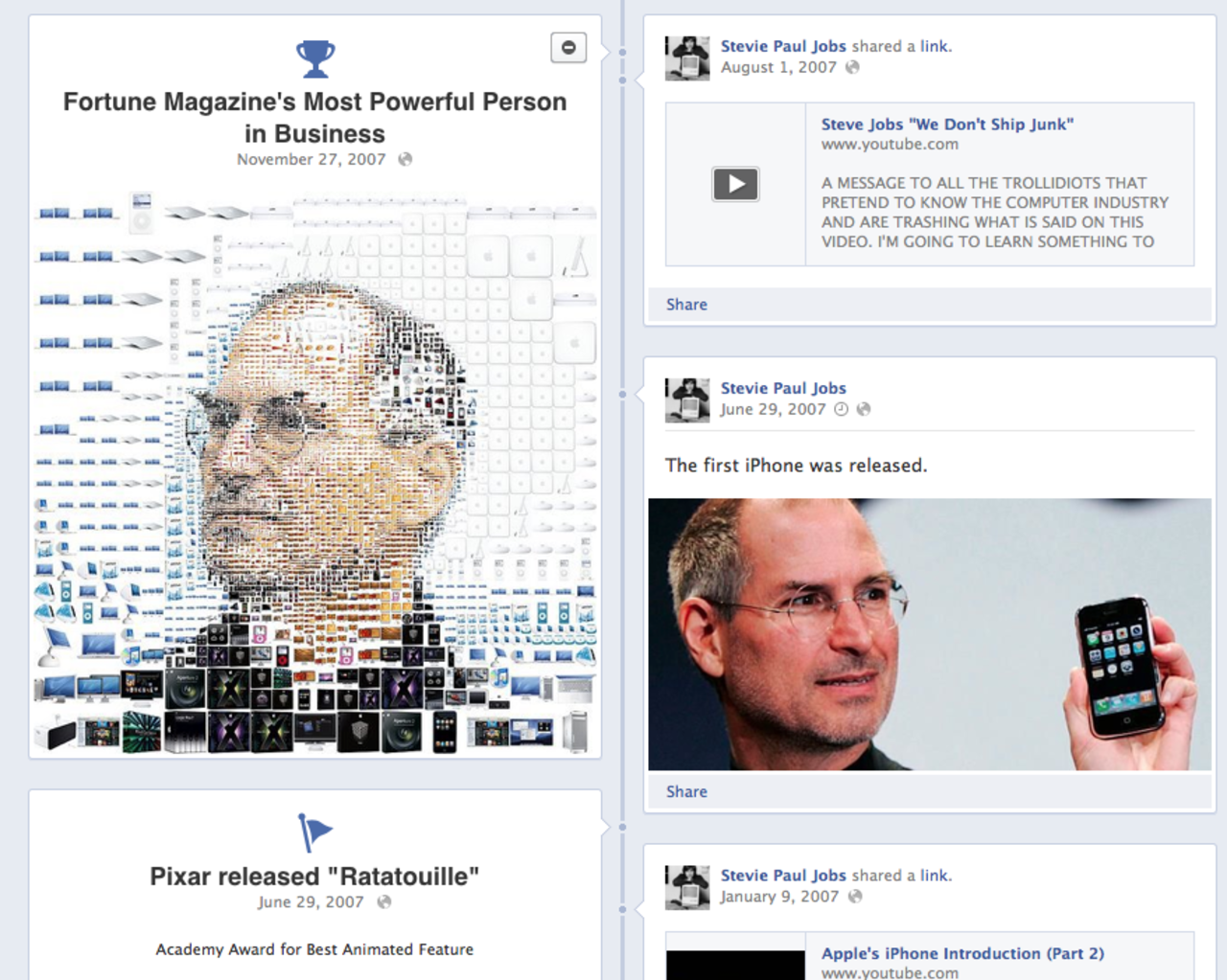 Timeline över Steve Jobs liv