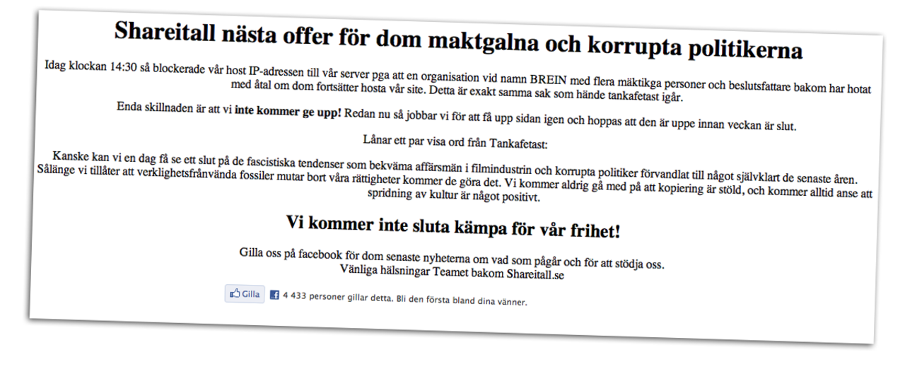 Även Shareitall.se stängs ned